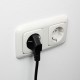 Cabo de alimentação ETEC Euro 2m preto com tomada de contacto de proteção 90° e conector reto IEC C5