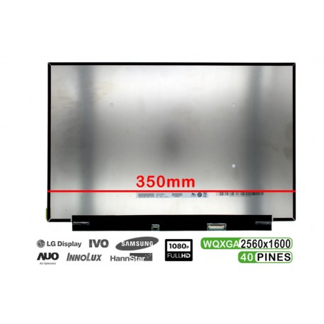 Ecrã LED 16 Polegadas B160QAN02.K WQXGA 2560x1600 40 Pinos Compatível Lenovo ThinkPad e IdeaPad