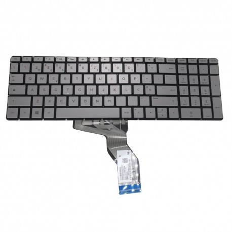 Teclado Português PO para Portátil HP Home 15-bw Series - prateado, Sem Moldura