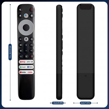 Comando substituição RC902V compatível com TCL Thomson Smart TV 4K UHD QLED