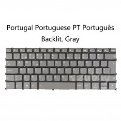 Teclado fino retroiluminado em português para Lenovo IdeaPad Yoga Slim 7 14 ARE IIL ITL Ducati 5 cinzento