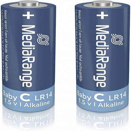 Pilhas Alcalinas C LR14 MediaRange MRBAT108 1.5V Pack 2 Unidades