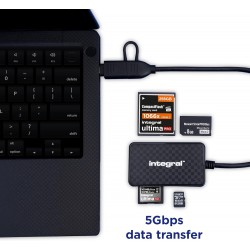 Leitor de Cartões 4 em 1 Integral USB 3.0 e USB C para microSD SD CF MS Duo Pro