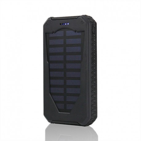 Power Bank Carregador a energia solar e USB 20000 mAh e Led lanterna