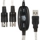 Cabo de conexão USB para o MIDI IN (16 canais MIDI) e MIDI OUT (16 canais MIDI)