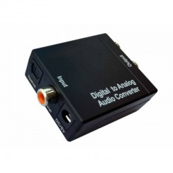 Conversor Audio Digital Fibra Óptica Coaxial para RCA Analógico