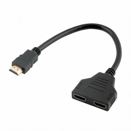 Conector HDMI Macho para 2 saídas HDMI Fêmea