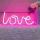 Letreiro/ Placar "Love" Led Neon Rosa (pilhas ou elétrico)