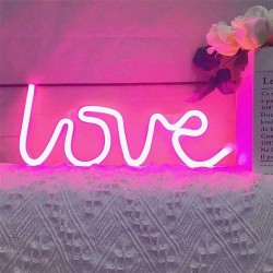 Letreiro/ Placar "Love" Led Neon Rosa (pilhas ou elétrico)