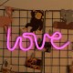 Letreiro/ Placar "Love" Led Neon Rosa (pilhas ou elétrico)
