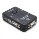 Switch KVM para 2 PCs VGA/USB com os respetivos cabos VGA
