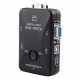 Switch KVM para 2 PCs VGA/USB com os respetivos cabos VGA