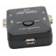 Switch KVM para 2 PCs VGA/USB com os respetivos cabos VGA