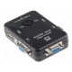 Switch KVM para 2 PCs VGA/USB com os respetivos cabos VGA