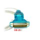 Conversor USB A para cabo de série RS232 - DB9M DB25M 
