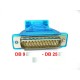 Conversor USB A para cabo de série RS232 - DB9M DB25M 