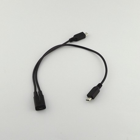 Adaptador/ Extensão Micro USB fêmea para duas saidas Micro USB macho