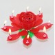 Vela Musical Formato Flor de Lótus - Vermelha - Giratória