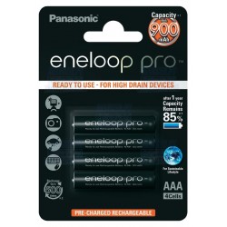 Pilhas/Baterias Recarreg&aacute;veis AAA Panasonic Eneloop Pro 900mAh