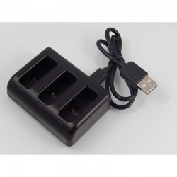 Carregador de 3 slots (Micro USB e USB 3.1 Tipo C) Para Baterias GoPro AHDBT-501