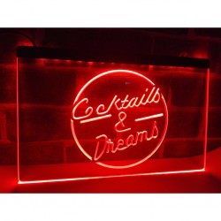 Letreiro/ Placar/Placa/Sinal N&eacute;on Led Cocktails & Dreams