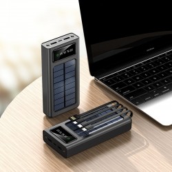  Power Bank Solar de 20000mAh Com Lanterna