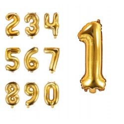 Balão Foil/ Festa/ Aniversário/ Evento Números De 0 a 9 de 102cm ( centímetros ) Dourado