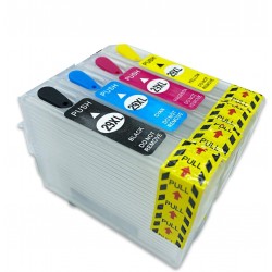 Conjunto de 4 Cartuchos de Tinta Recarreg&aacute;veis a V&aacute;cuo Compat&iacute;veis com Epson 29 ou 29XL