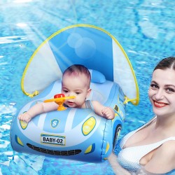 Flutuador para Beb&eacute;s com Toldo de Sol Ajust&aacute;vel UPF50