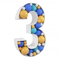 Número Três para Decoração de Balões 