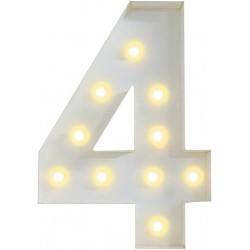 Número Quatro Iluminado de Decoração em Grande Escala