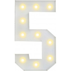 Número Cinco Iluminado de Decoração em Grande Escala