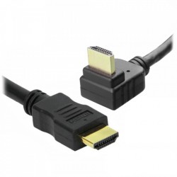 Cabo HDMI Dourado Macho/Macho Preto 1.5m Com Ângulo de 90º