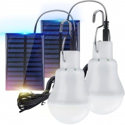 L&acirc;mpada Solar LED Port&aacute;til de 3W com Cabo de 3m - Conjunto de 2 Unidades