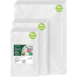 Conjunto de 150 Sacos de V&aacute;cuo Alimentares Multifuncionais 