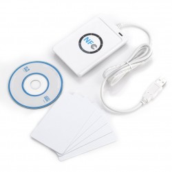  Leitor e Gravador NFC ACR122U com Suporte para Cart&otilde;es IC Inteligentes ISO 14443A/B e Velocidade de 424 kbps