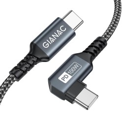 Cabo USB-C a USB-C de 90 Graus de 3M - Carregamento R&aacute;pido 100W PD