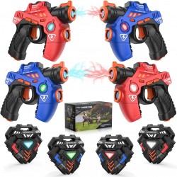 Conjunto de Laser Tag TERRAMUS Mini com 4 Pistolas e Coletes Infravermelhos