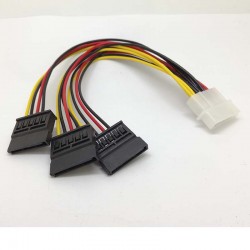 Cabo Adaptador de Alimenta&ccedil;&atilde;o IDE Molex para 3 SATA