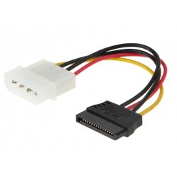 Cabo Adaptador SATA para Molex IDE, 4 Pinos Macho para 15 Pinos Fêmea