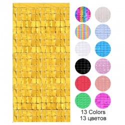 Cortina de Lantejoulas Decorativa para Festas - 2m, Várias Cores