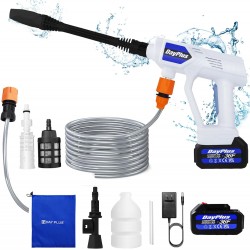 Hidro-limpeza Port&aacute;til a Bateria 21V Huini com 45 bar de Press&atilde;o