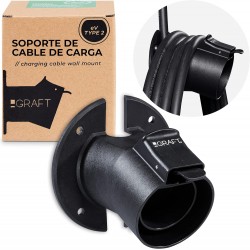 Suporte de Parede Tipo 2 para Cabos de Carregamento de Carros Elétricos com Conector IEC 62196-2