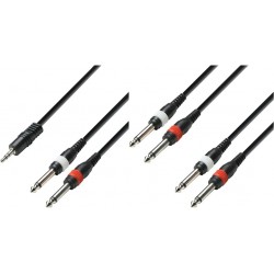 Cabo de Áudio Duplo Jack 6,3 mm 3 STAR TPP 0100 - 1 Metro