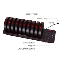 Sistema de Chamadas para Restaurante Retekess TD162, 400 Metros, 4 Modos de Chamada, 20 Horas de Duração