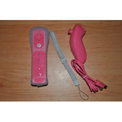 Comando Nintendo Wii Cor-de-rosa + Nunchuk