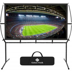 Tela de Projetor 100 - 16:9 com Suporte - Ideal para Cinema em Casa e Uso ao Ar Livre