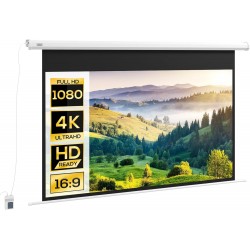 Tela de projeção elétrica portátil de 84 polegadas - ideal para cinema em casa e apresentações