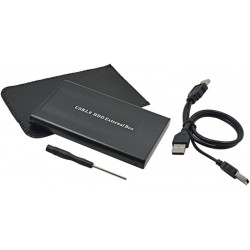 Capa de Alum&iacute;nio para Discos R&iacute;gidos IDE 2,5 com Porta USB para Port&aacute;til e PC