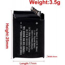 Bateria de Substitui&ccedil;&atilde;o S1-38 mm 205 mAh para Apple Watch Series 1 A1553 A1578 A1802 - 3,80 V